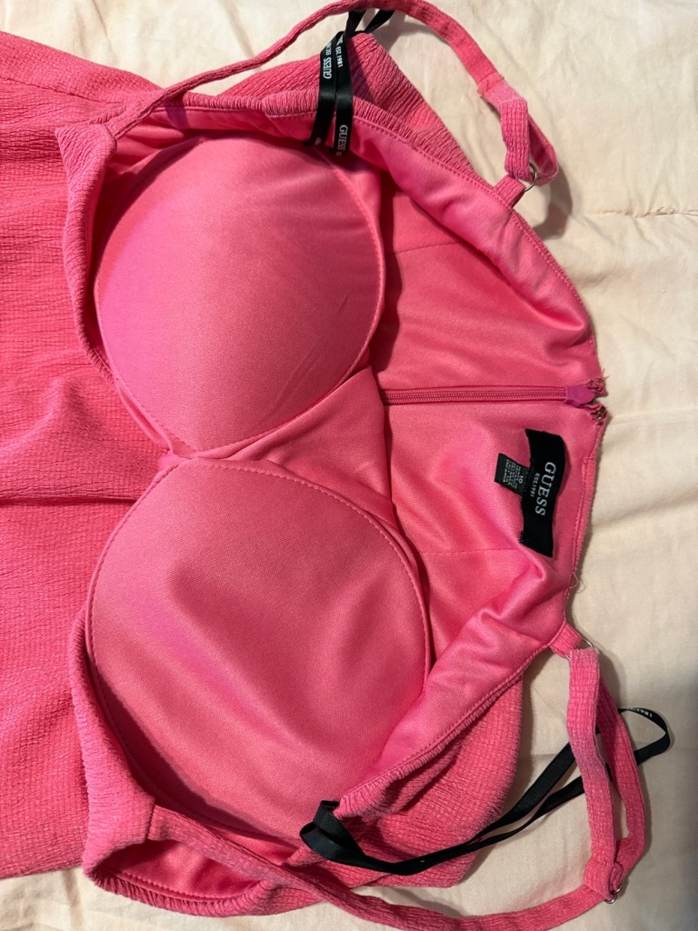 Guess Hot Pink Twist-Front Midi Dress - Picture 4 of 5